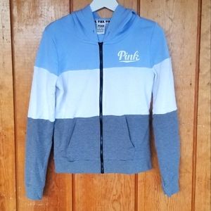 PINK VS Full Zip Hoodie w Pockets M
